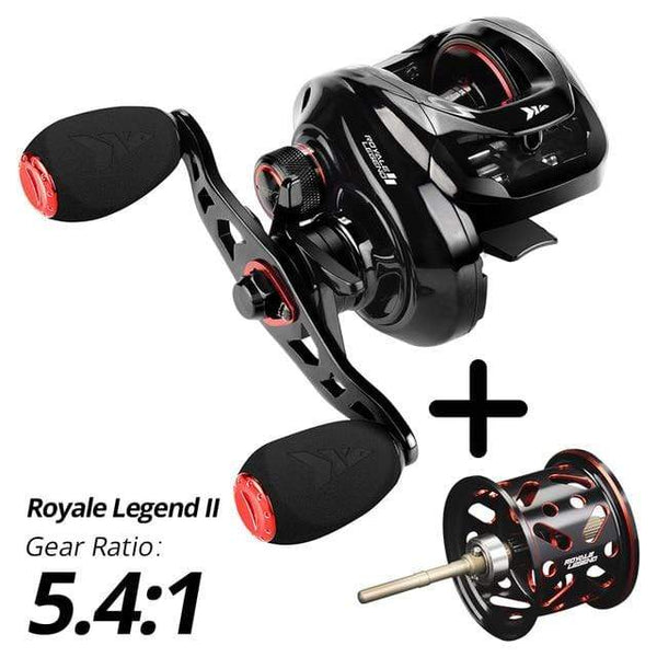 Planet Gates Black With Spool / Left Hand / Spain Royale Legend II & GT Baitcasting Reel 7.2:1 5.4:1 Gear Ratio Reel  Freshwater Aluminum Spool 8 KG Drag Fishing Coil