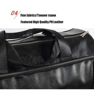 Planet Gates Black with white PU Outdoor Sports Gym Bag Men Women with Shoes Storage Training Fitness Multifunction Shoulder Bags Travel Yoga HandBag