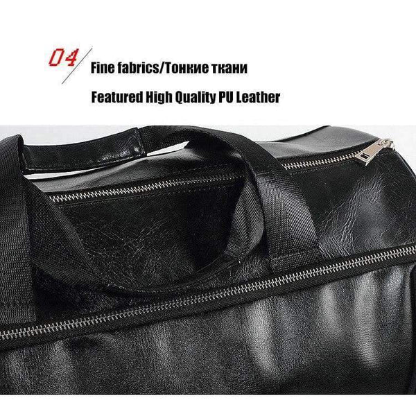 Planet Gates Black with white PU Outdoor Sports Gym Bag Men Women with Shoes Storage Training Fitness Multifunction Shoulder Bags Travel Yoga HandBag