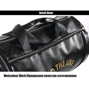 Planet Gates Black with white PU Outdoor Sports Gym Bag Men Women with Shoes Storage Training Fitness Multifunction Shoulder Bags Travel Yoga HandBag