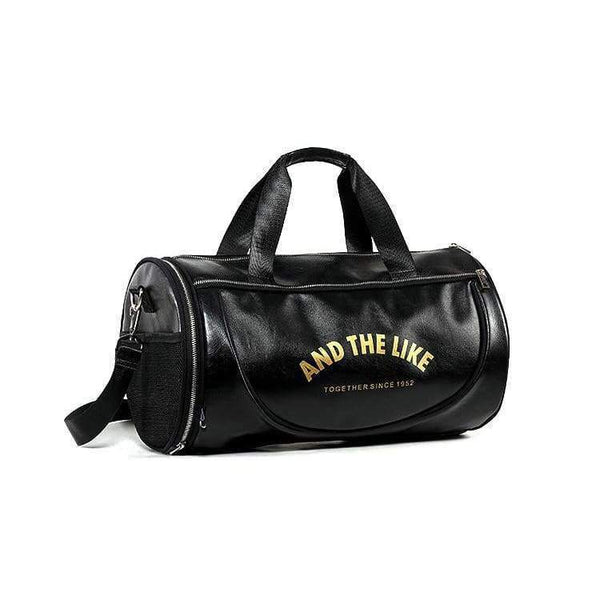 Planet Gates Black with white PU Outdoor Sports Gym Bag Men Women with Shoes Storage Training Fitness Multifunction Shoulder Bags Travel Yoga HandBag