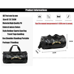 Planet Gates Black with white PU Outdoor Sports Gym Bag Men Women with Shoes Storage Training Fitness Multifunction Shoulder Bags Travel Yoga HandBag