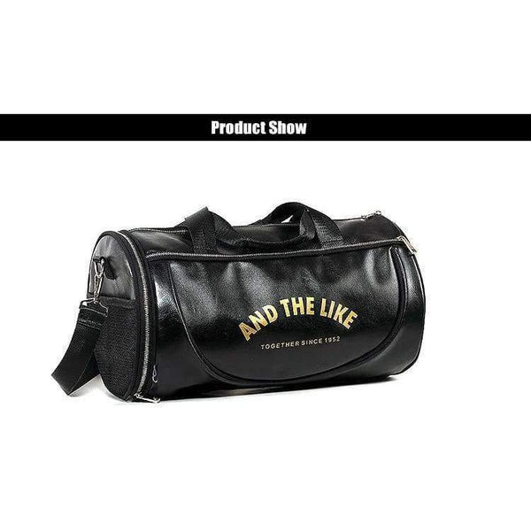 Planet Gates Black with white PU Outdoor Sports Gym Bag Men Women with Shoes Storage Training Fitness Multifunction Shoulder Bags Travel Yoga HandBag