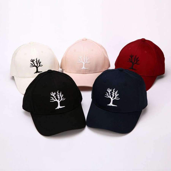 Planet Gates Black Women Adjustable Tree Embroidery Baseball Tennis Cap Outdoor Simple Sunshade Hip-Hop Hat Dropshipping 0824