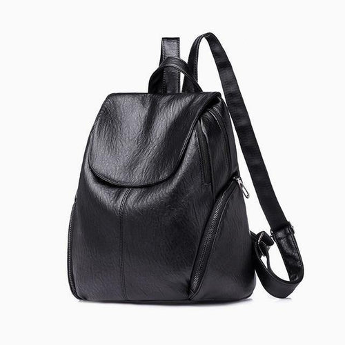 Planet Gates Black Women Backpack Feminine Leisure Rucksack PU Leather Mochila Escolar Vintage Bags for Women Female Backpacks Fashion Daypack