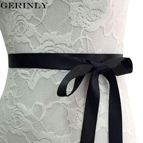 Planet Gates Black Women Bridal Belts 7 Color High Quality Rhinestone Ribbon Cummerbunds Bride Bridesmaid Waist Belt Wedding Dress Bead Flower Sash