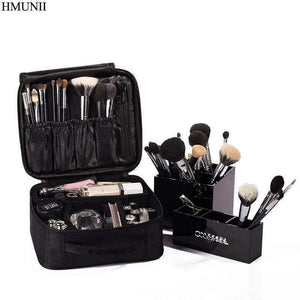 Planet Gates Black Women Cosmetic Bag High Quality Travel Cosmetic Organizer Zipper Portable Makeup Bag Designers Trunk Cosmetic Bags
