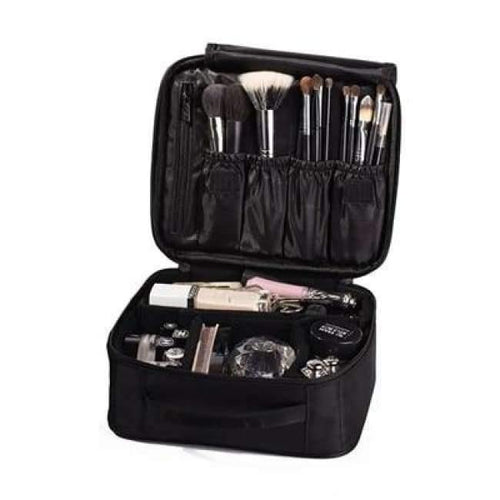 Planet Gates Black Women Cosmetic Bag High Quality Travel Cosmetic Organizer Zipper Portable Makeup Bag Designers Trunk Cosmetic Bags