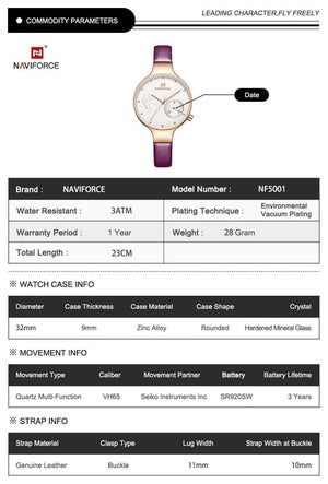 Planet Gates Black Women Fashion Blue Quartz Watch Lady Leather Watchband High Quality Casual Waterproof Wristwatch Gift for Wife