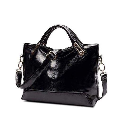 Planet Gates Black Women Oil Wax Leather Designer Handbags High Quality Shoulder Bags Ladies Handbags Fashion brand PU leather women bags WLHB1398