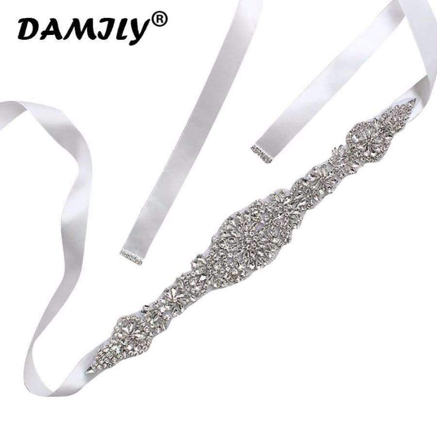 Planet Gates Black Women's Crystal Wedding Belts Luxury Rhinestone Wedding Dress Belt Bridal Wedding Accessories Satin Ribbon Sash Belt Waistband