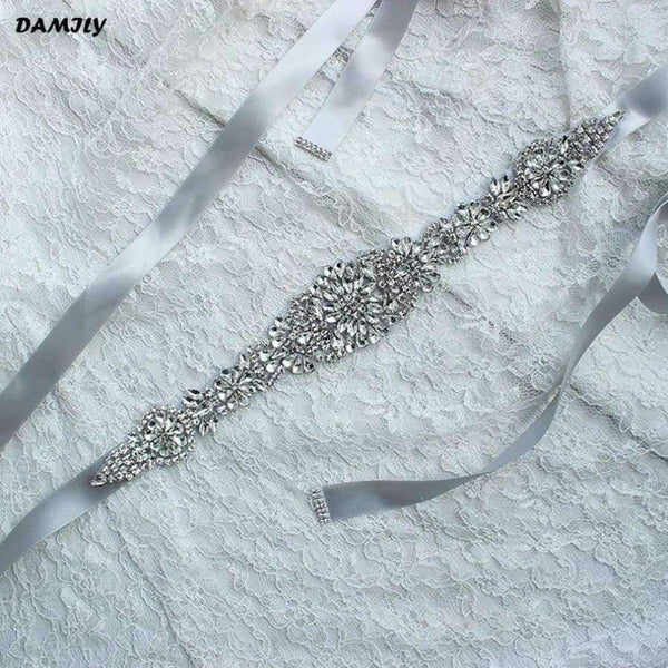 Planet Gates Black Women's Crystal Wedding Belts Luxury Rhinestone Wedding Dress Belt Bridal Wedding Accessories Satin Ribbon Sash Belt Waistband