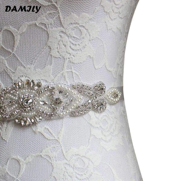 Planet Gates Black Women's Wedding Belts Rhinestone Wedding Dress Belt Wedding Accessories Satin Ribbon Bridal Sash Party Gown Bride Crystal Belt