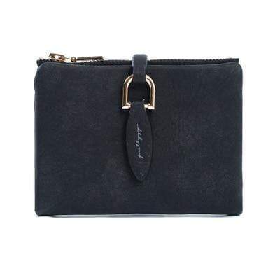 Planet Gates Black Women Short Purses Vintage PU Leather Lady Snap Fastener Short Clutch Wallet Small Matte Women Wallet Female Purse