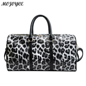 Planet Gates Black Women Sling Shoulder Handbag Large Capacity Leopard Crossbody Travel Bags PU Leather Weekend Duffel Messenger Bag Bolsas