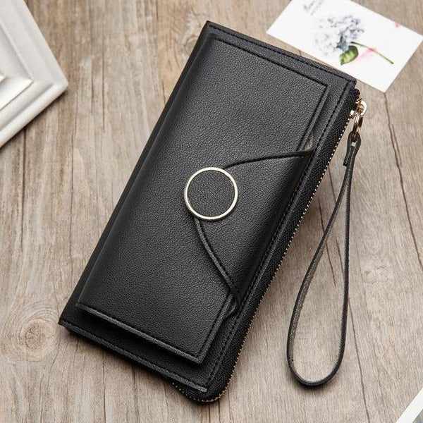 Planet Gates Black Women Wallet Fashion Japan Style Wallet Female Zipper Pouch Handbag Casual Women Purse Card Holders Portefeuille Femme