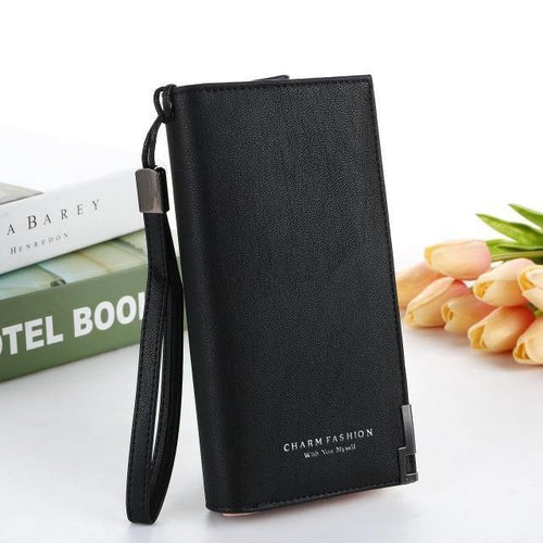Planet Gates Black Women Wallet Fashion Ladies' Frosted Wallet Female Long Korean Zipper Purse Female Student Wallet coin Purse Card Holder