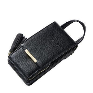 Planet Gates black Women Wallet High Quality Leather Card Holder Female Shoulder Money Phone Purses Fashion Chain Small Purse Bags