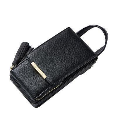 Planet Gates black Women Wallet High Quality Leather Card Holder Female Shoulder Money Phone Purses Fashion Chain Small Purse Bags