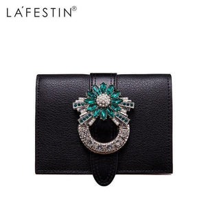 Planet Gates Black Women Wallet Luxury Designer Diamonds Short Purse Wallet Female Card Holder Purses Coin Wallets Carteira Feminina