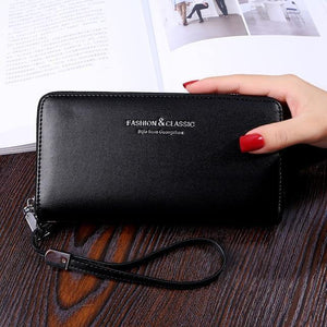 Planet Gates Black Women Wallets 27 Slots Card Holder Phone Pocket Female Wallet Clutch Money Bag Long Ladies Purse
