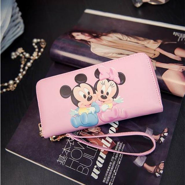 Planet Gates Black Women Wallets Mickey Bag Minnie Purse Leather Handbag Females Billeteras Ladies Clutch Bag Embrayage Sac Bolsas Feminina