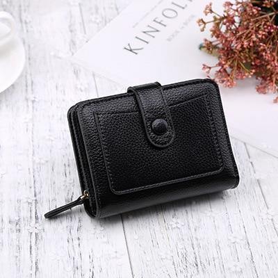 Planet Gates black Women Wallets New Luxury Brand Red Black Small Mini Coin Purse Hasp Card Holder Lady Wallet Zipper Female Leather Buckle