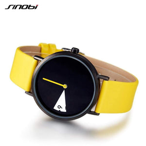 Planet Gates black Women Watch Creative Wristwatch Lady Clock Rotate Yellow Leather Band Wristwatches Clock Montres Femme Reloj Mujer