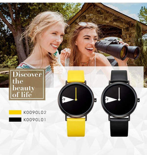 Planet Gates black Women Watch Creative Wristwatch Lady Clock Rotate Yellow Leather Band Wristwatches Clock Montres Femme Reloj Mujer