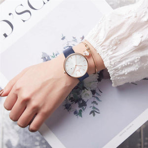 Planet Gates Black Women Watch Fashion Quartz Lady PU Watchband Simple Date Casual Waterproof Wristwatch Gift for Girl/Wife/Women