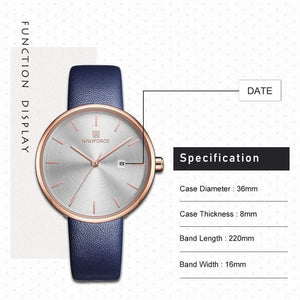 Planet Gates Black Women Watch Fashion Quartz Lady PU Watchband Simple Date Casual Waterproof Wristwatch Gift for Girl/Wife/Women