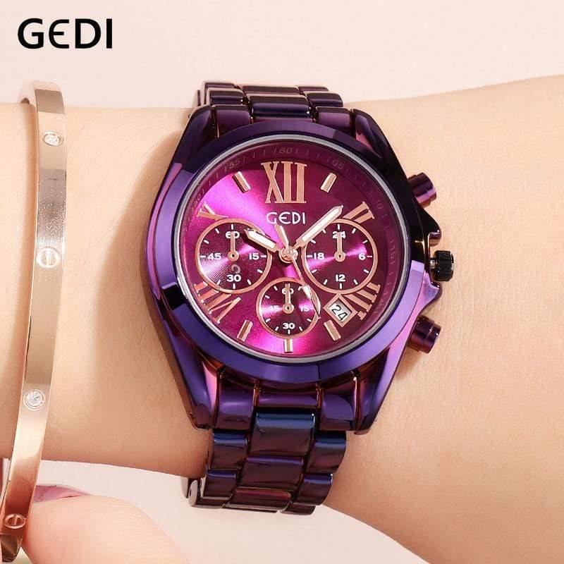 Planet Gates Black women watch Women Watches Fashion Quartz Female Clock Women's Watch Stainless Steel Strap Ladies Wristwatch Luxury Hour reloj