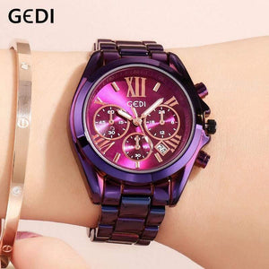 Planet Gates Black women watch Women Watches Fashion Quartz Female Clock Women's Watch Stainless Steel Strap Ladies Wristwatch Luxury Hour reloj