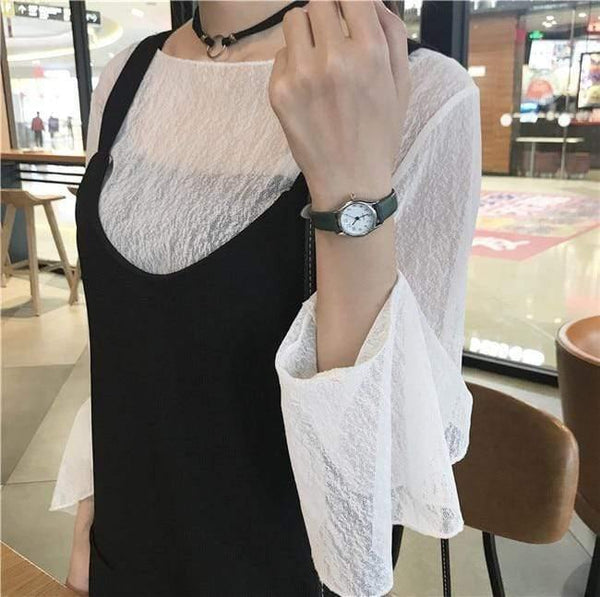 Women watches Korean version casual quartz woman clock BGG brand ladies retro wrist watches leather band - Planet Gates