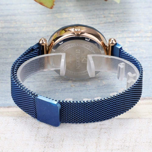 Planet Gates Black Women Watches Mesh Ladies Clock Magnet Buckle Starry Diamond Geometric Surface Fashion Casual Quartz Wristwatch