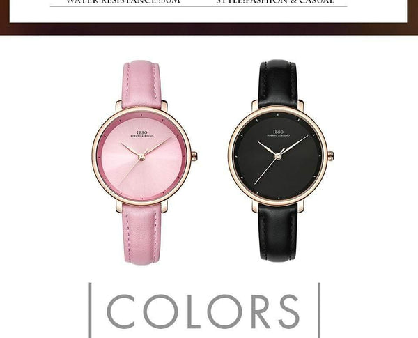 Planet Gates Black Women Watches Red Genuine Leather Strap Ladies Quartz Watch Women Waterproof Montre Femme