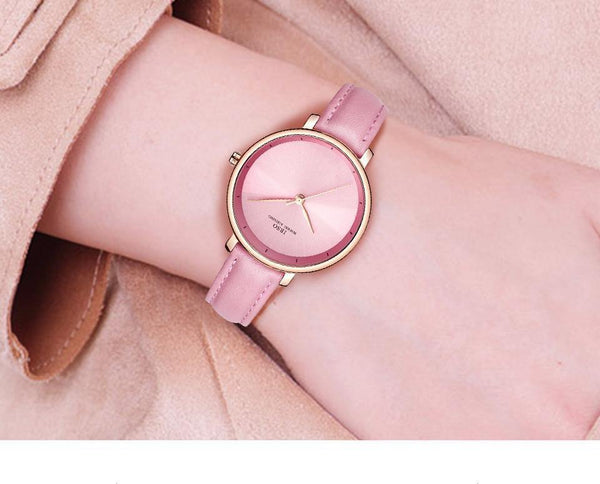 Planet Gates Black Women Watches Red Genuine Leather Strap Ladies Quartz Watch Women Waterproof Montre Femme