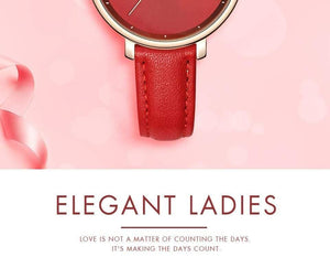 Planet Gates Black Women Watches Red Genuine Leather Strap Ladies Quartz Watch Women Waterproof Montre Femme