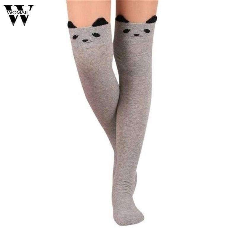 Planet Gates Black Womens Over the Knee Girls Sexy Cotton High Socks Cute Cat Thigh High  Hosiery