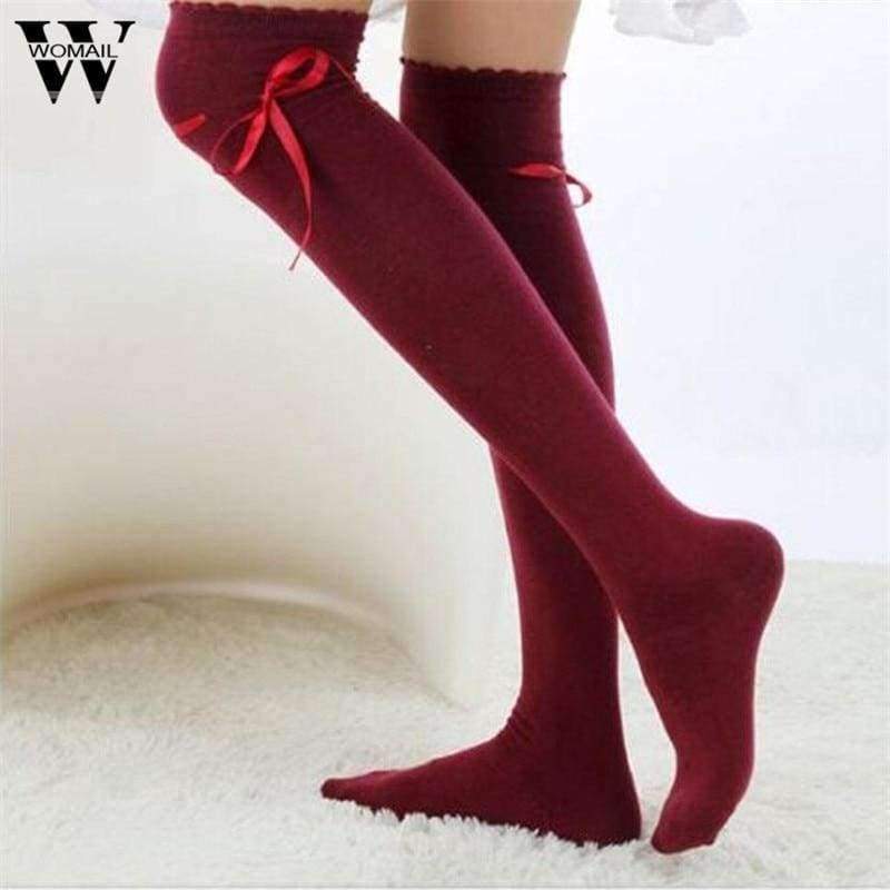 Planet Gates Black Womens Over the Knee Girls Sexy Cotton High Socks Thigh High Hosiery