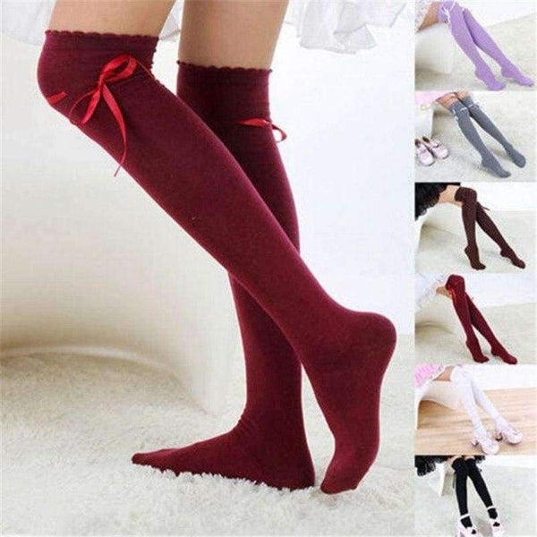 Planet Gates Black Womens Over the Knee Girls Sexy Cotton High  Thigh High Hosiery