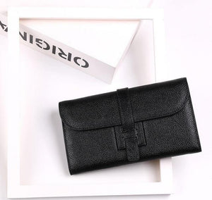 Planet Gates Black Womens Wallets and Purses Fashion Large Capacity Ladies Purse Cowhide Luxury Handbags Women Bags Designer