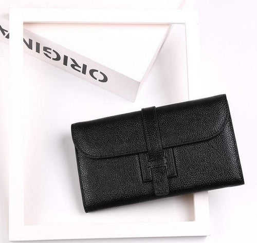 Planet Gates Black Womens Wallets and Purses Fashion Large Capacity Ladies Purse Cowhide Luxury Handbags Women Bags Designer