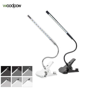 Planet Gates Black Woodpow USB Powered Clip Table Lamp Touch Dimmable Sensor Book Lights Laptop Keyboard Light For Study Reading Book Office Work