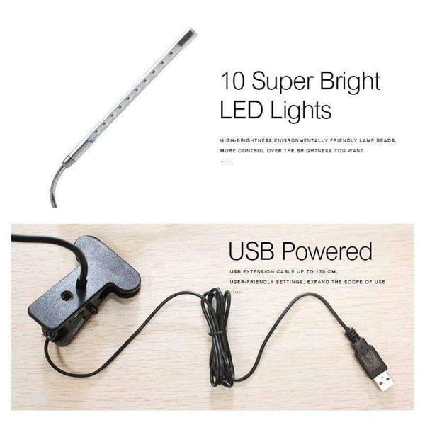 Planet Gates Black Woodpow USB Powered Clip Table Lamp Touch Dimmable Sensor Book Lights Laptop Keyboard Light For Study Reading Book Office Work