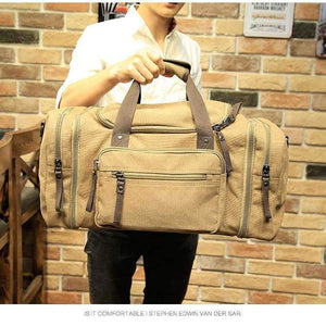 Planet Gates black Xiao.p Travel Bag Large Capacity Men Hand Luggage Travel Duffle Bags Canvas Weekend Bags Multifunctional Travel Bags Black&khaki