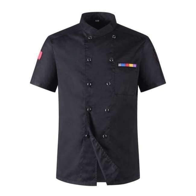 Planet Gates 5 Colors Hot Sale Unisex Kitchen Chef Uniforms Short Sleeve Breathable Double Breasted Jackets Food Services Cooking Shirt Apron