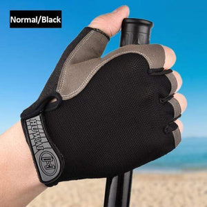Planet Gates Black / XL Cycling Gloves Anti-slip Anti-sweat Men Women Half Finger Gloves Breathable Anti-shock Sports Gloves MTB Bike Bicycle Glove
