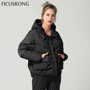 Planet Gates Black / XL Winter Parkas Female Fashion Warm Winter Jacket Women Thick Hooded Womens Winter Jackets and Coats FICUSRONG New