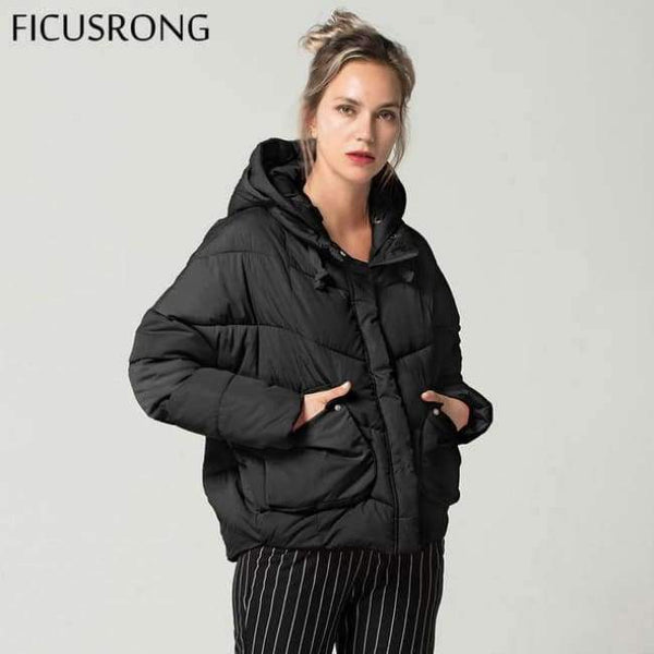 Planet Gates Black / XL Winter Parkas Female Fashion Warm Winter Jacket Women Thick Hooded Womens Winter Jackets and Coats FICUSRONG New
